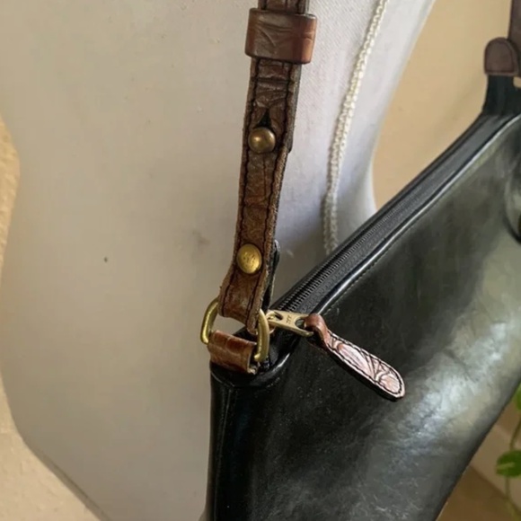 BRAHMIN TUSCAN COLLECTION BLACK LEATHER SHOULDER BAG - Picture 2 of 9